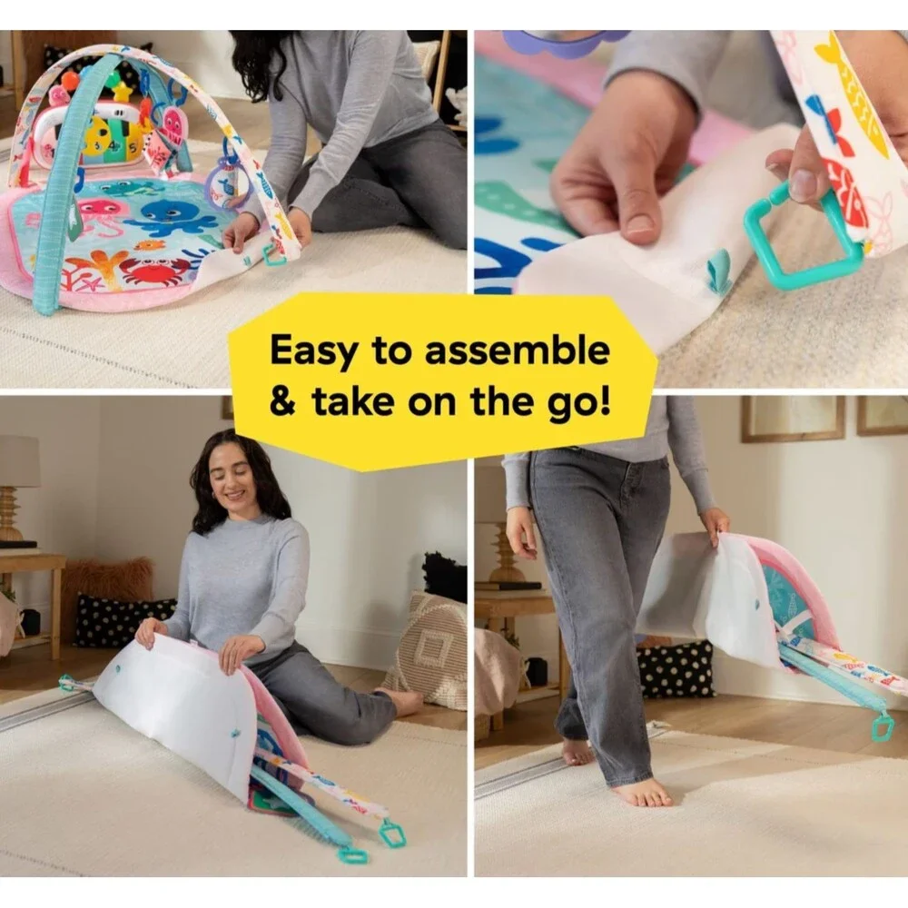 Baby Einstein 4-in-1 Kickin Tunes Jellyfish Jamboree Music Gym Pink NWT
